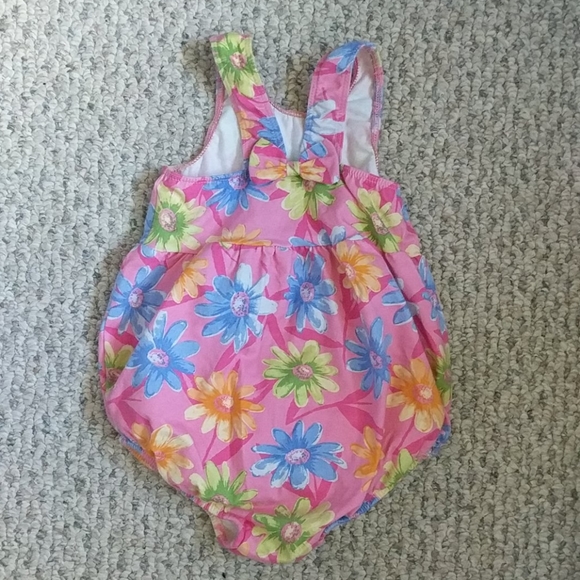 NWT Girls floral bathing suit w/swim diaper - Picture 2 of 5